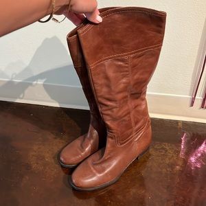 Brown knee high riding boots